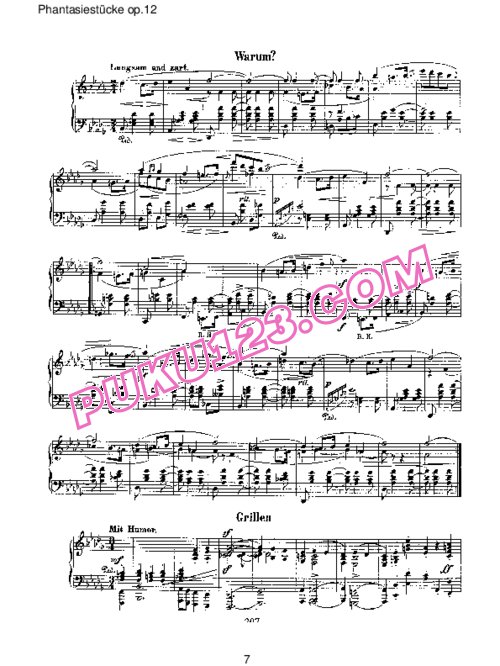 天天钢琴网-免费下载Schumann - Phantasiestücke Op.12