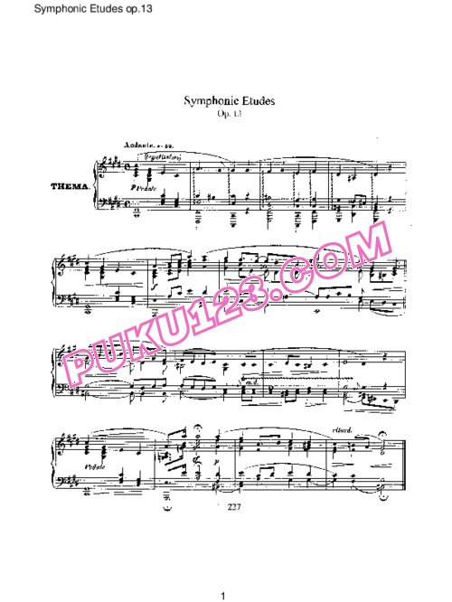 天天钢琴网-免费下载Schumann - Symphonic Etudes Op.13