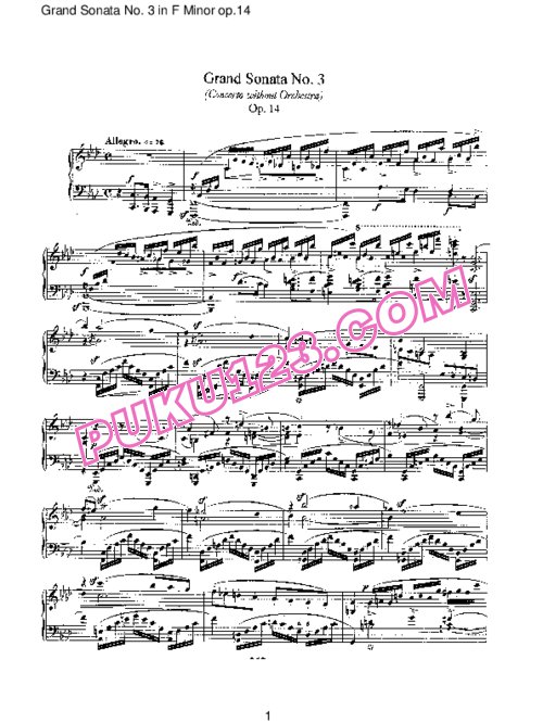 天天钢琴网-免费下载Schumann - Piano Sonata No.3 in f Minor Op.14