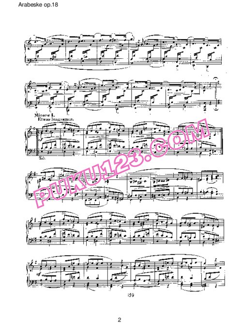 天天钢琴网-免费下载Schumann - Arabesque in C Major Op.18