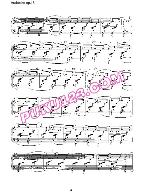天天钢琴网-免费下载Schumann - Arabesque in C Major Op.18