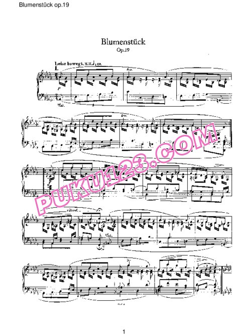 天天钢琴网-免费下载Schumann - Blumenstucke Op.19