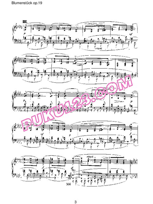天天钢琴网-免费下载Schumann - Blumenstucke Op.19