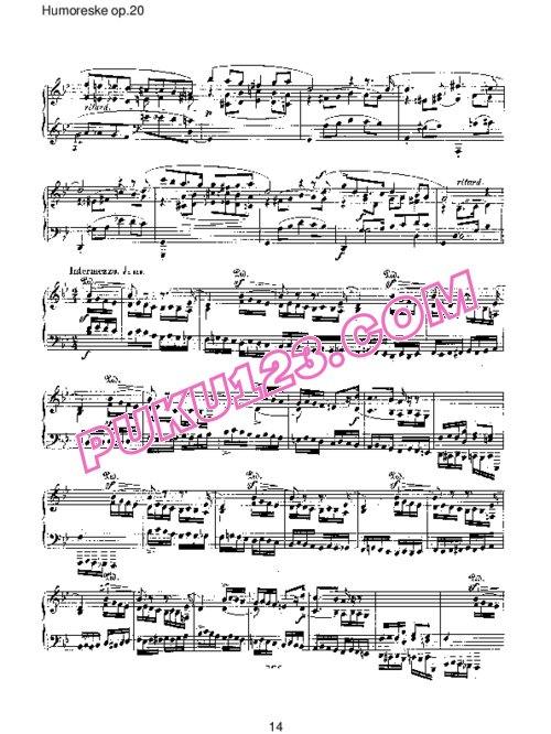 天天钢琴网-免费下载Schumann - Humoreske Op.20