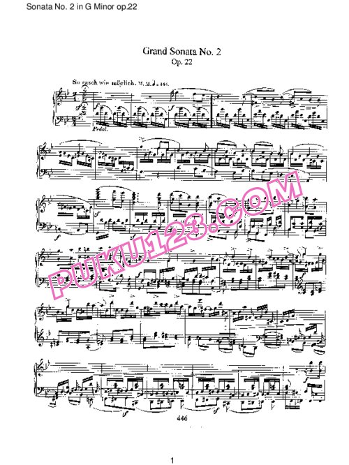 天天钢琴网-免费下载Schumann - Piano Sonata No.2 in g Minor Op.22