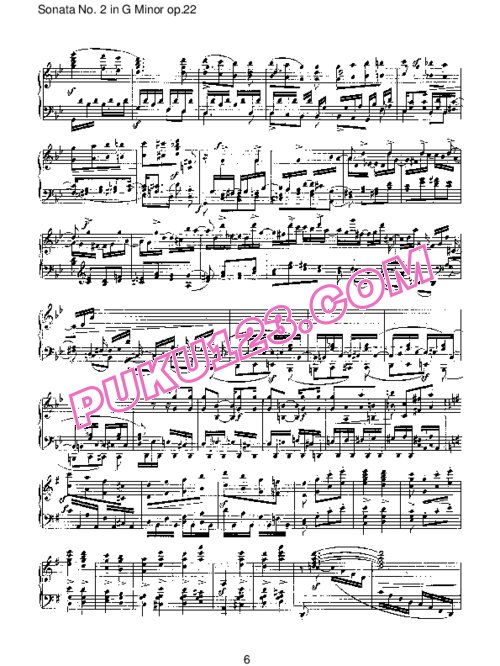天天钢琴网-免费下载Schumann - Piano Sonata No.2 in g Minor Op.22