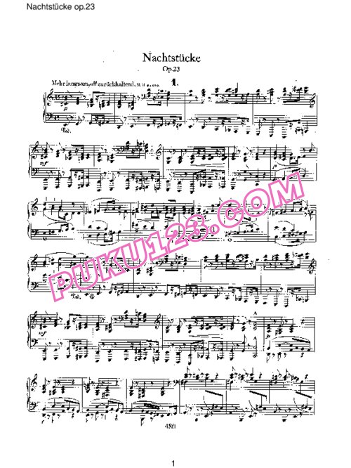天天钢琴网-免费下载Schumann - Nachtstücke Op.23