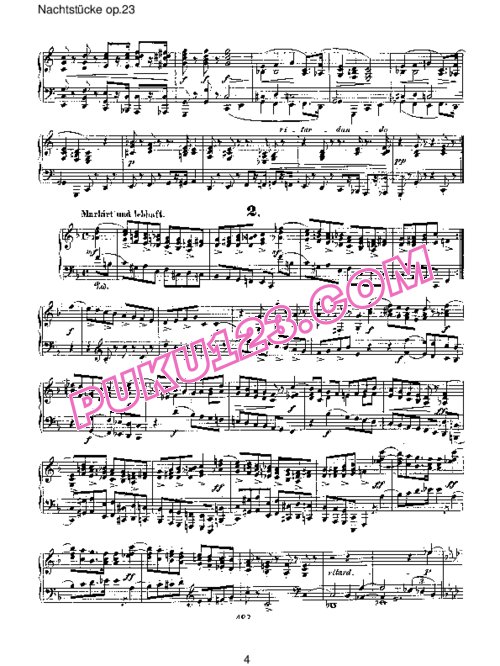 天天钢琴网-免费下载Schumann - Nachtstücke Op.23