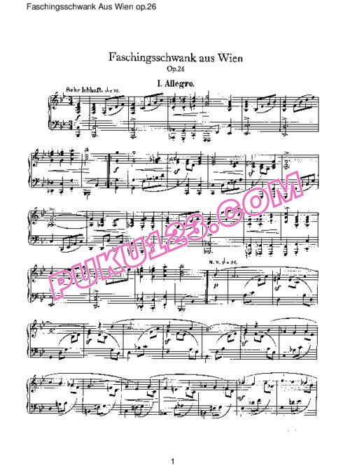 天天钢琴网-免费下载Schumann - Faschingsschwank Aus Wien Op.26