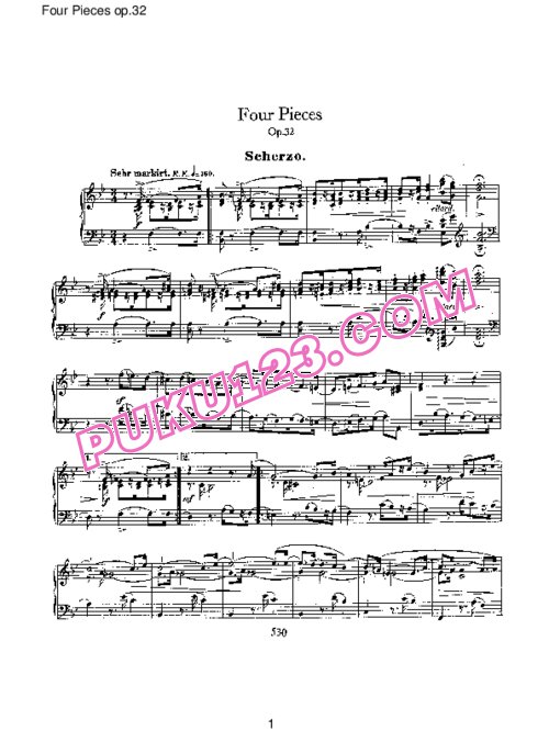 天天钢琴网-免费下载Schumann - Four Pieces Op.32