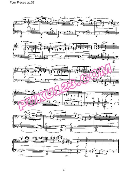 天天钢琴网-免费下载Schumann - Four Pieces Op.32