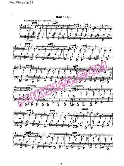 天天钢琴网-免费下载Schumann - Four Pieces Op.32