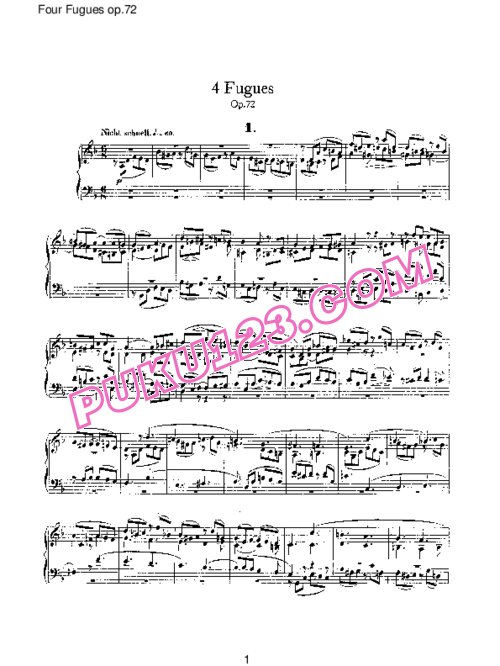 天天钢琴网-免费下载Schumann - Four Fugues Op.72