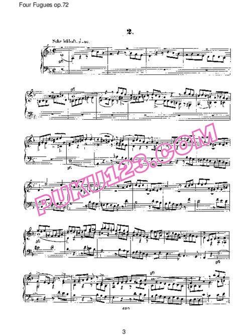 天天钢琴网-免费下载Schumann - Four Fugues Op.72