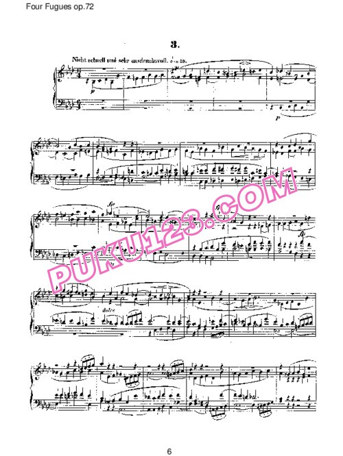 天天钢琴网-免费下载Schumann - Four Fugues Op.72