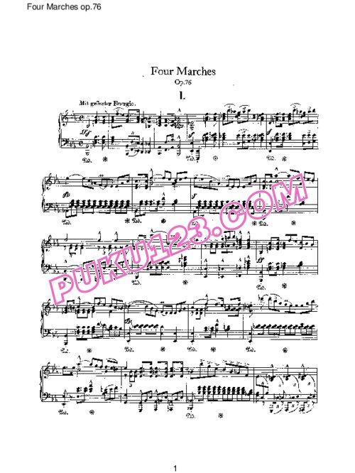 天天钢琴网-免费下载Schumann - Four Marches Op.76