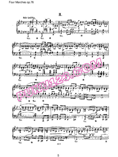 天天钢琴网-免费下载Schumann - Four Marches Op.76