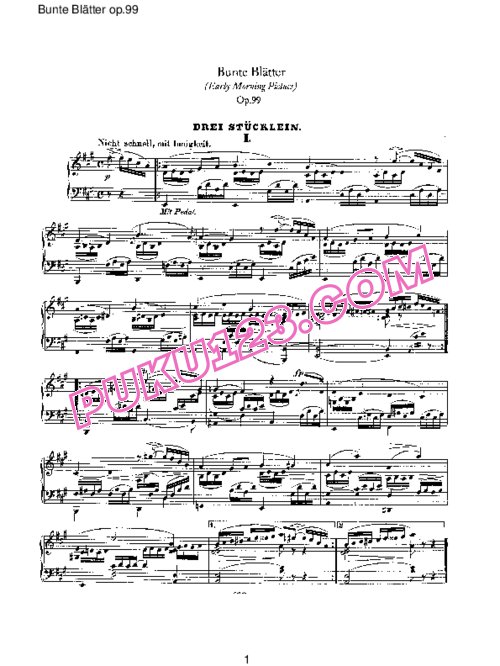 天天钢琴网-免费下载Schumann - Bunte Blatter Op.99