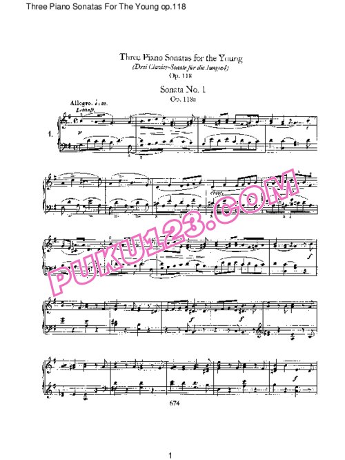 天天钢琴网-免费下载Schumann - Sonatas for the Young Op.118