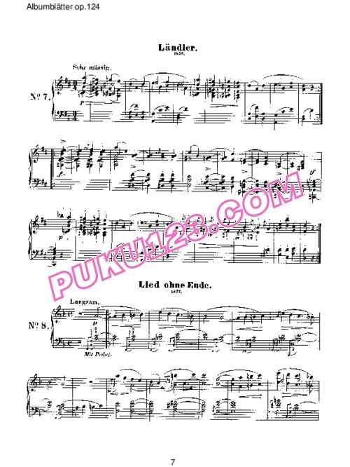天天钢琴网-免费下载Schumann - Albumblätter Op.124