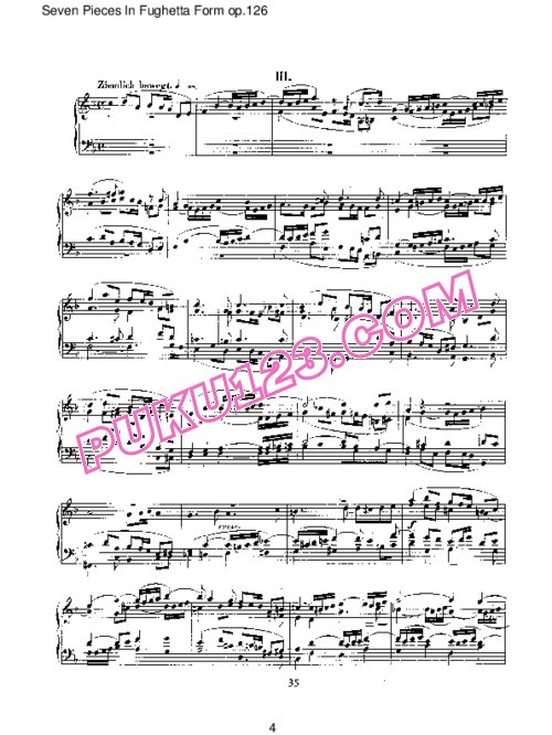 天天钢琴网-免费下载Schumann - Seven Piano Pieces in the Form of Fugues Op.126