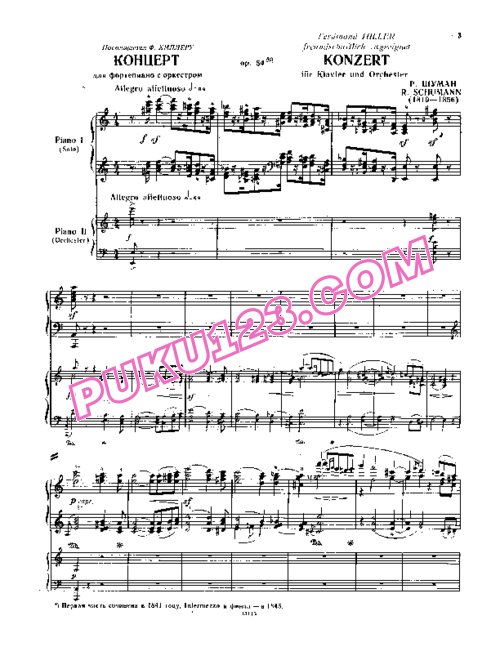 天天钢琴网-免费下载Schumann - Hiller - Piano Concerto in a Minor Op.54 - 2 Pianos