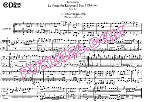天天钢琴网-免费下载Schumann - 12 Pieces for Large and Small Children Op.85 - Quatre Mains 四手联弹