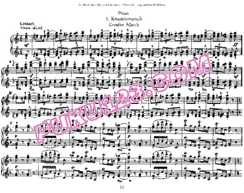 天天钢琴网-免费下载Schumann - 12 Pieces for Large and Small Children Op.85 - Quatre Mains 四手联弹