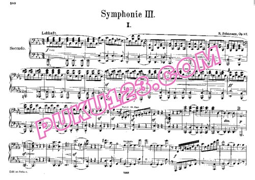 天天钢琴网-免费下载Schumann - Symphony No.3 in E-flat Major, Rhenish Op.97 - 4 Hands