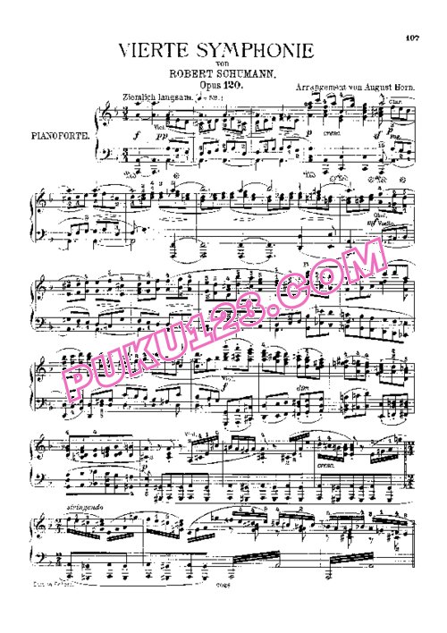 天天钢琴网-免费下载Schumann - Horn - Symphony No.4 in d Minor Op.120 - Solo Piano