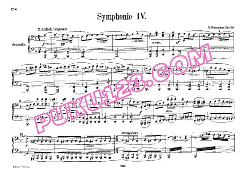 天天钢琴网-免费下载Schumann - Symphony No.4 in d Minor Op.120 - 4 Hands