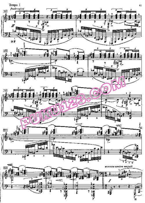 天天钢琴网-免费下载Scriabin - Piano Sonata No.7, White Mass Op.64