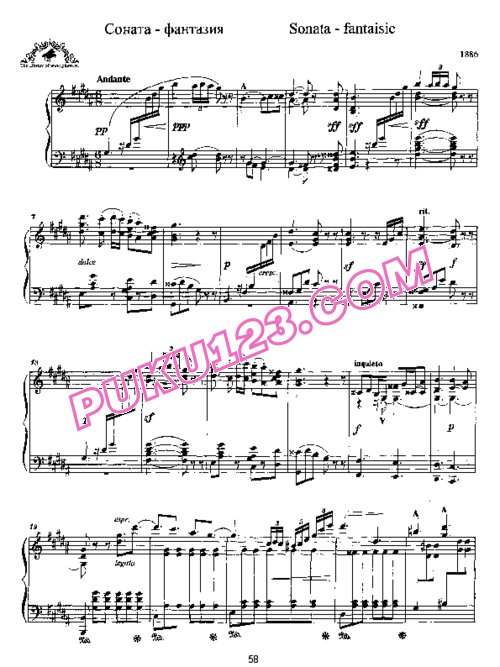 天天钢琴网-免费下载Scriabin - Sonata Fantaisie in g-Sharp Minor