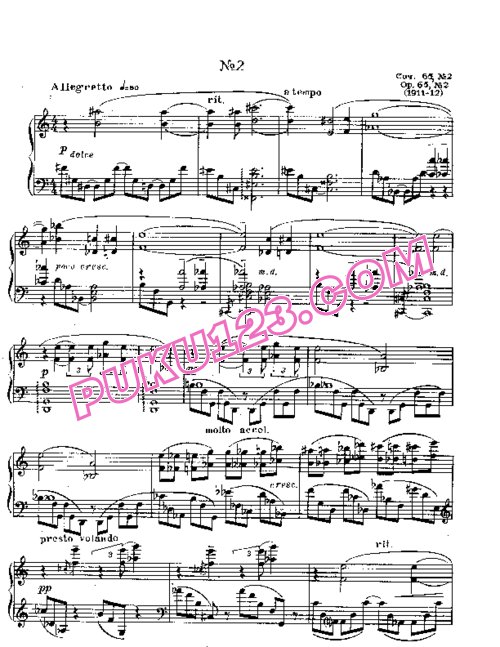 天天钢琴网-免费下载Scriabin - 3 Etudes Op.65