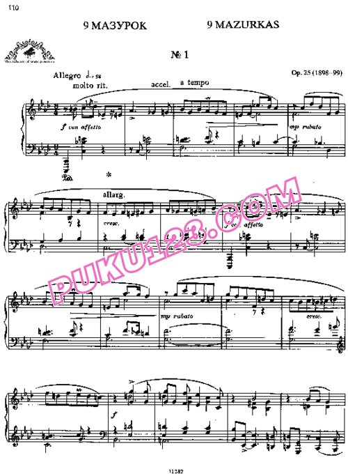 天天钢琴网-免费下载Scriabin - Nine Mazurkas Op.25