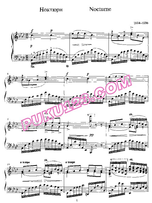 天天钢琴网-免费下载Scriabin - Nocturne in A flat Major (1884-1886)