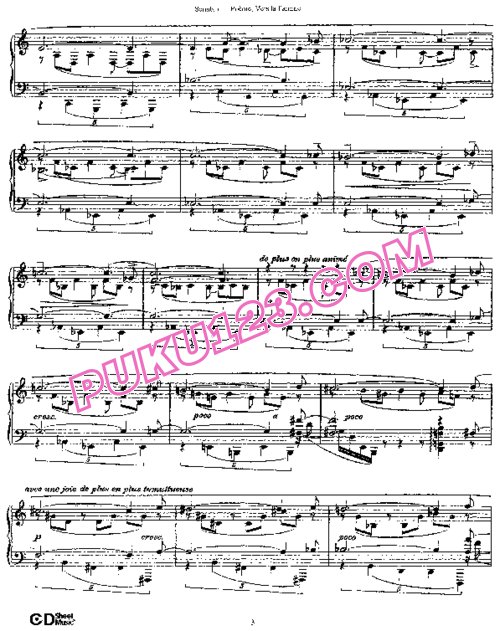 天天钢琴网-免费下载Scriabin - Poeme, Vers la Flamme Op.72
