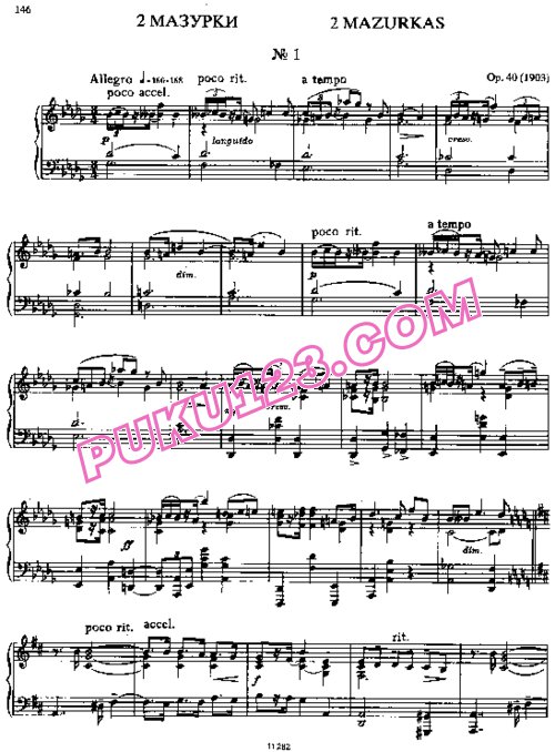 天天钢琴网-免费下载Scriabin - Deux Mazurkas Op.40