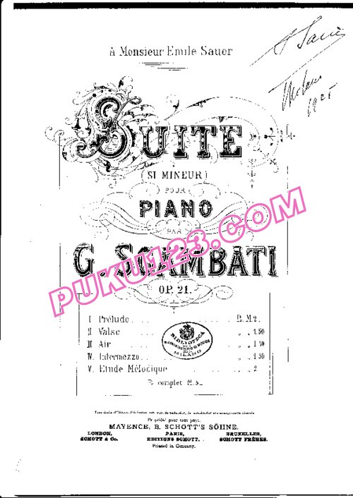 天天钢琴网-免费下载Sgambati - Suite in b Minor Op.21