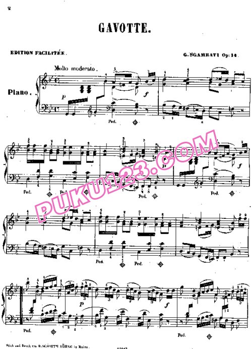 天天钢琴网-免费下载Sgambati - Gavotte Op.14 简易版