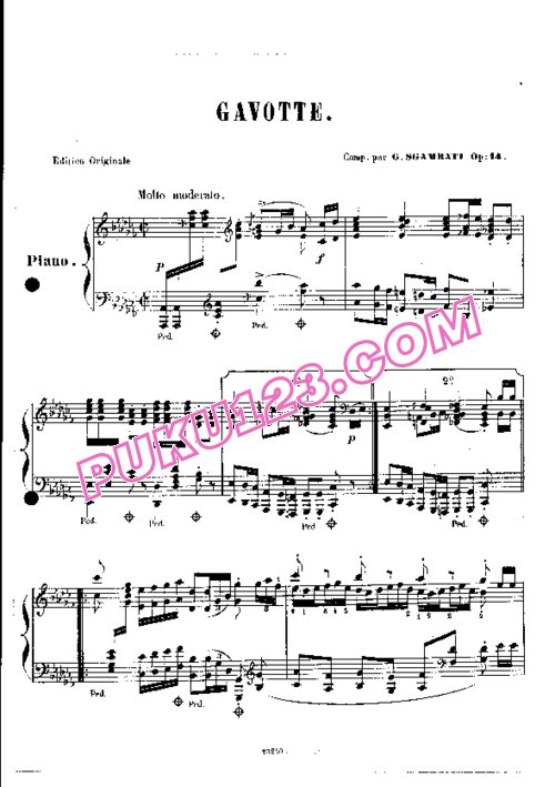 天天钢琴网-免费下载Sgambati - Gavotte Op.14 原版