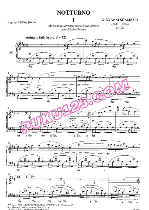 天天钢琴网-免费下载Sgambati - Nocturne No.2-4 Op.20