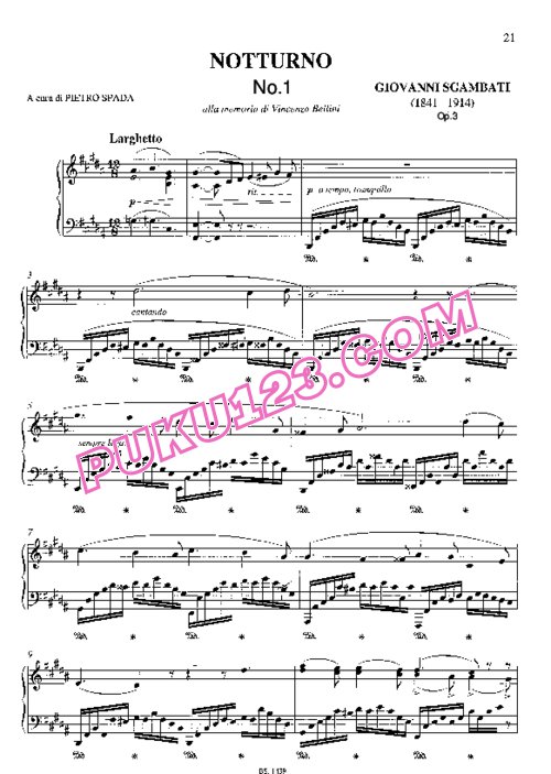 天天钢琴网-免费下载Sgambati - Nocturne No.1 in B Major Op.3