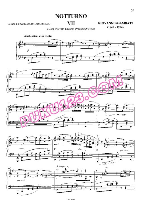 天天钢琴网-免费下载Sgambati - Nocturne No.7 in G Major