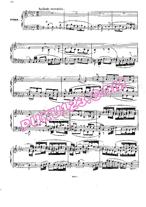 天天钢琴网-免费下载Sgambati - Prelude et Fugue es-moll Op.6