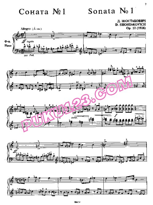 天天钢琴网-免费下载Shostakovich - Piano Sonata No.1 Op.12