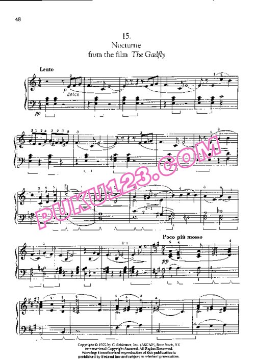 天天钢琴网-免费下载Schostakovich - 6 Pieces from The Gadfly Op.97a 钢琴独奏