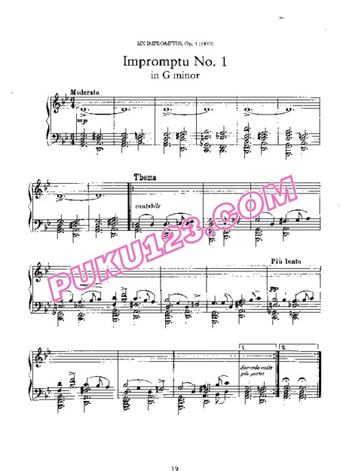 天天钢琴网-免费下载Sibelius - 6 Impromptus Op.5