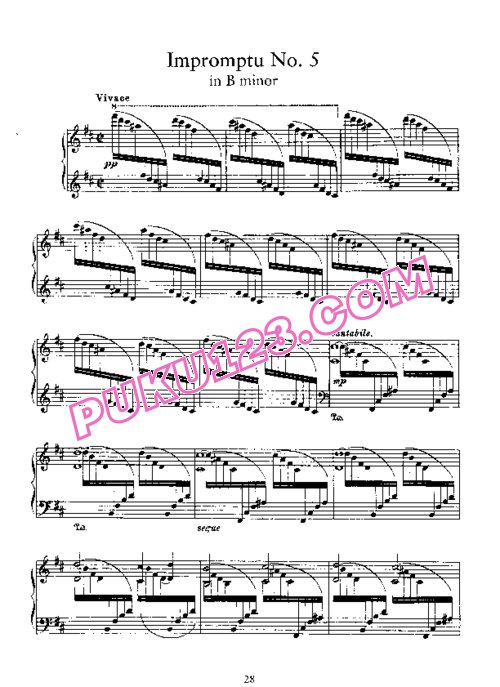 天天钢琴网-免费下载Sibelius - 6 Impromptus Op.5
