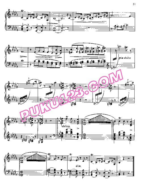 天天钢琴网-免费下载Sibelius - The Flowers Op.85